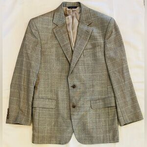 [SOLD] Brooks Brothers 1818 Madison 2Btn 100% Wool Sport Coat Beige Checked 38R